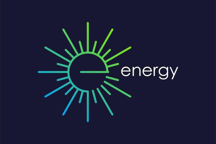 Wektor wektor ikony elementu projektu energetycznego z nowoczesną, kreatywną i prostą koncepcją słońca