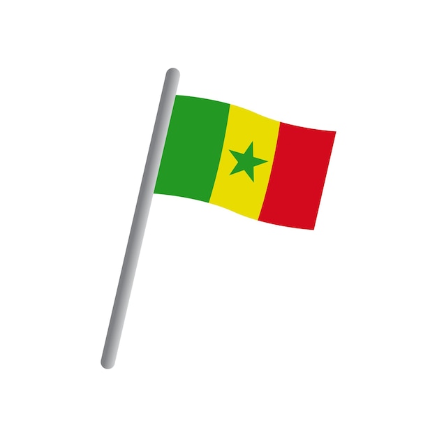 Wektor ikony flagi Senegalu