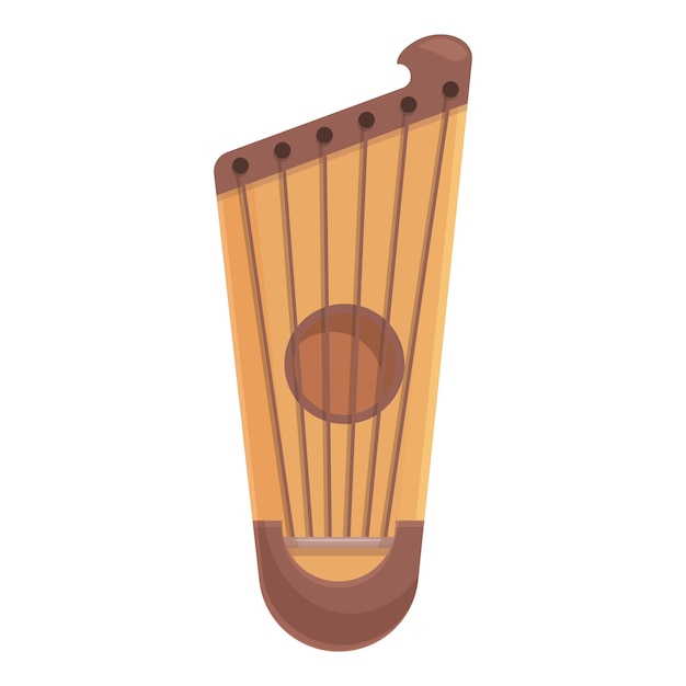 Wektor ikony muzyki Gusli kreskówka Retro kannel Instrument akordowy