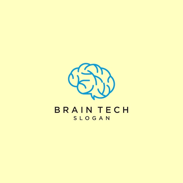 Wektor Ikony Projektowania Logo Mózgu Tech