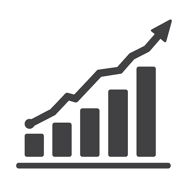 Plik wektorowy wektor ikony rosnącego zysku i projektowanie wektoru ikony wykresu inflacji