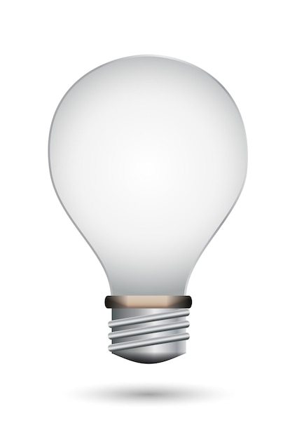Wektor ikony żarówki izolowany na białym tle Idea rozwiązania myślenia koncepcja Lampa elektryczna