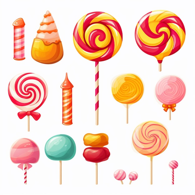 Wektor Ilustracja Cukierków Jedzenie Słodki Deser Projekt Ikona Cukru Izolowany Wakacyjny Karmel