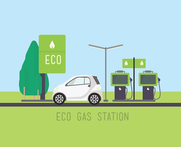 Wektor ilustracja koncepcja eco płaska konstrukcja