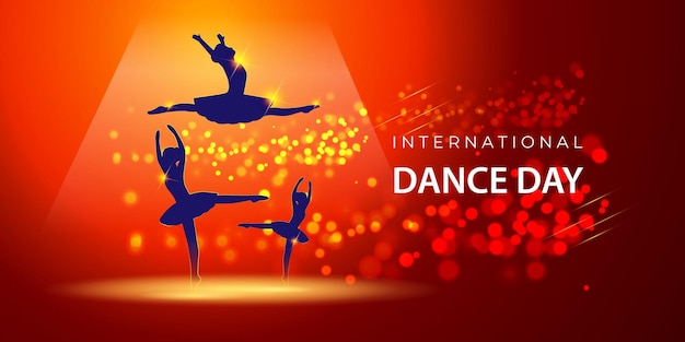 Wektor ilustracja koncepcja powitania Międzynarodowego Dnia Tańca