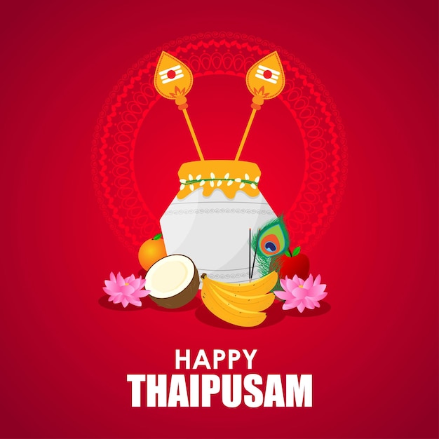 Wektor Ilustracja Koncepcja Pozdrowienie Happy Thaipusam