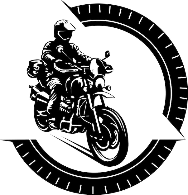 Wektor Ilustracja Logo Klub Wyścigowy Mężczyzn Touring Na Białym Tle