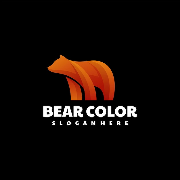 Wektor ilustracja logo niedźwiedź kolor gradientu kolorowe