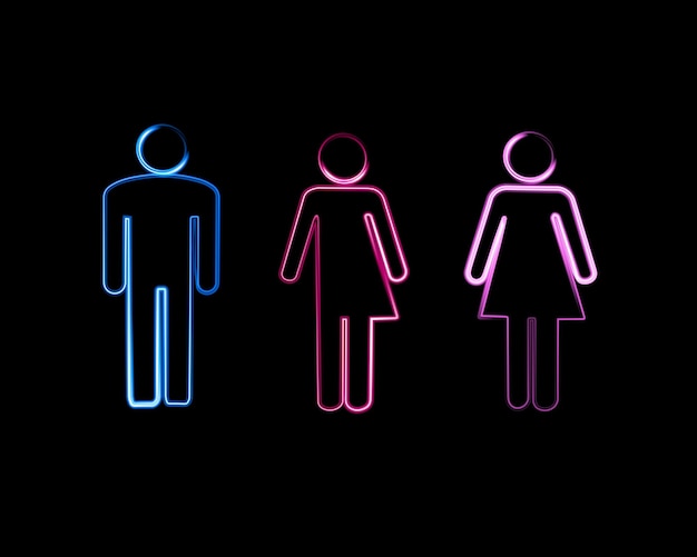 Plik wektorowy wektor ilustracja na białym tle symboli płci z mocą neonu.