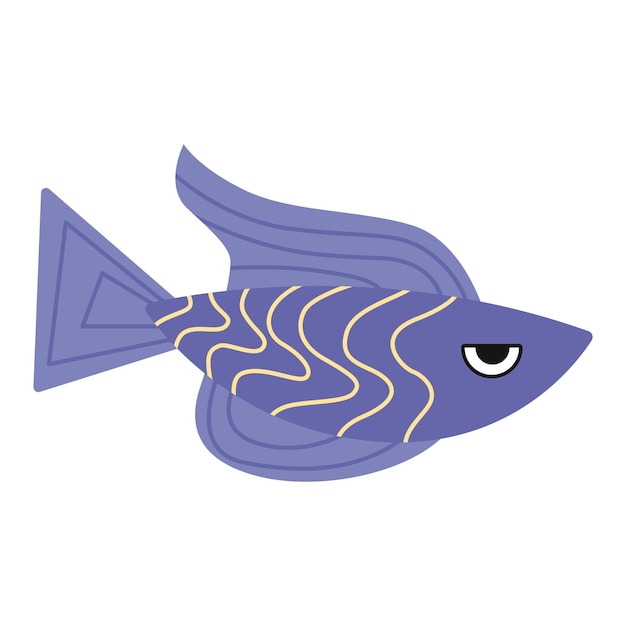 Plik wektorowy wektor ilustracja sylwetka ryb akwariowych kolorowa kreskówka płaska ikona ryb dla swojego projektu