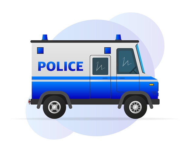 Wektor Ilustracja Szablon Samochód Policyjny Z Ręką