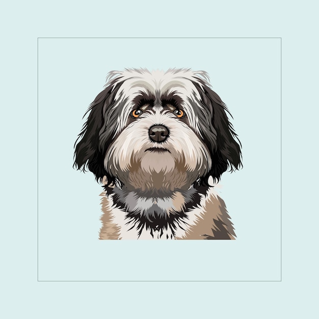 Wektor Ilustracji Havanese Dog Head