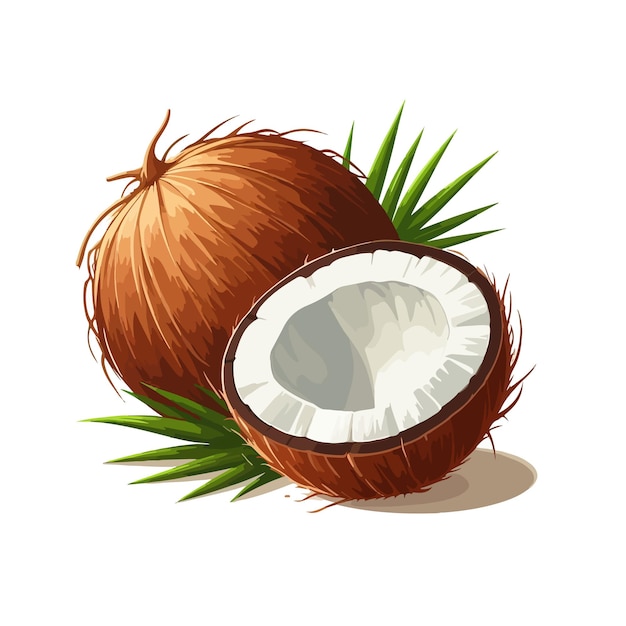 Wektor ilustracji kokosa na białym tle