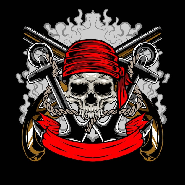 Wektor Ilustracji Logo Czaszki Piratów