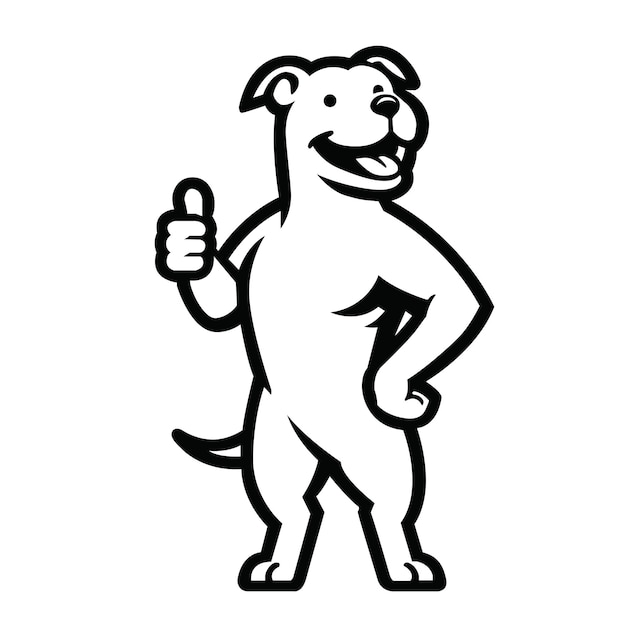 Wektor Ilustracji Staffy Dog Happy Thumbs Up