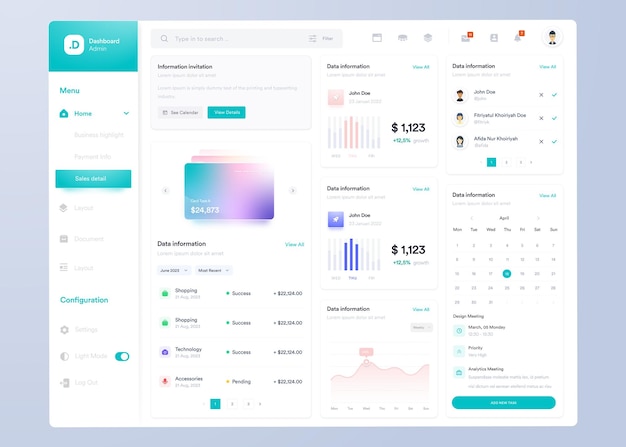 Wektor infografika dashboard ui projekt ux z wykresami, wykresami i diagramami szablon interfejsu sieciowego