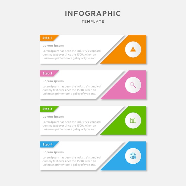 Wektor Infografika Projektu Szablonu Z Czterema Krokami