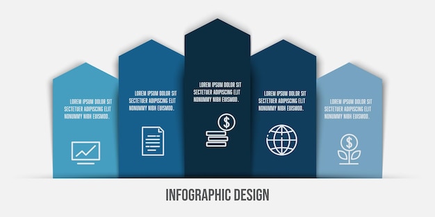 Wektor Infografika Szablon Osi Czasu Z Koncepcją Biznesową Ikona Projektu Do Prezentacji