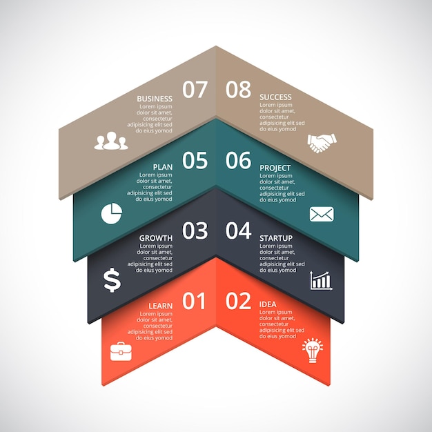 Wektor Infografika Szablon Prezentacji Koło Diagram Wykres 8 Kroków Części