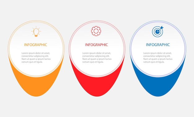 Wektor Infografika Szablon Projektu Z 3 Opcjami Lub Krokami