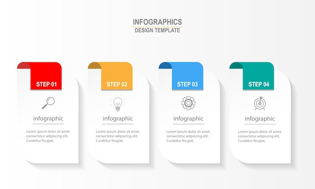 Wektor Infografika Szablon Projektu Z 4 Opcjami Lub Krokami