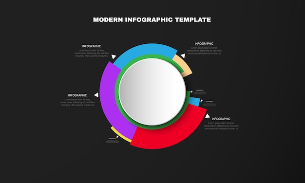 Wektor Infografika Szablon Z Papierową Etykietą Zintegrowane Koła Koncepcja Biznesowa Dla Schematu Blokowego Treści Kroki Części Osi Czasu Infografiki Wykres Przepływu Pracy