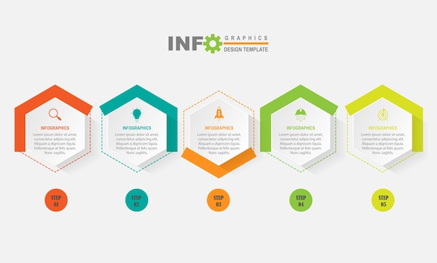 Wektor Infographic Koło Szablon Projektu Z 5 Opcjami Lub Krokami.