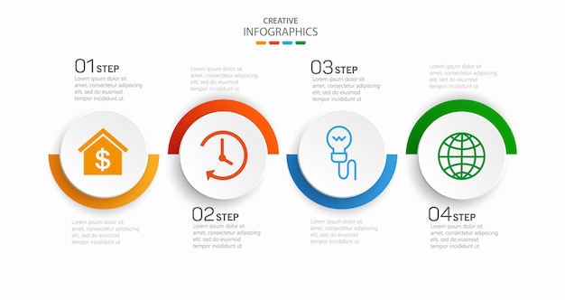 Wektor Infographic Szablon Z Opcjami Lub Krokami