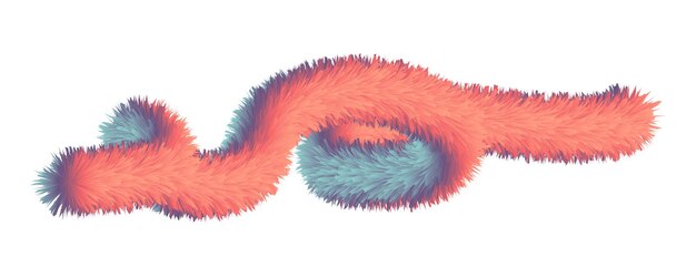 Wektor izolowane futro 3D prosty kształt Wektor spiralny 3D izolowany gradientem
