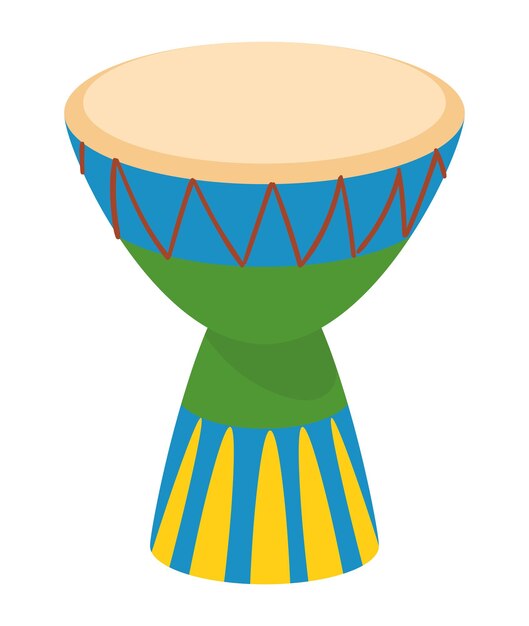 Wektor Izolowany Ikony Instrumentu Bębnowego Djembe