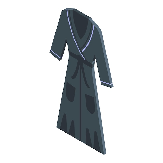 Plik wektorowy wektor izometryczny ikony czarnej szaty złożona tkanina stos bawełny