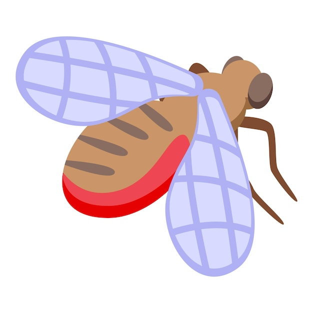 Plik wektorowy wektor izometryczny ikony muchy domowej tse-tse mucha owada vintage zwierzę