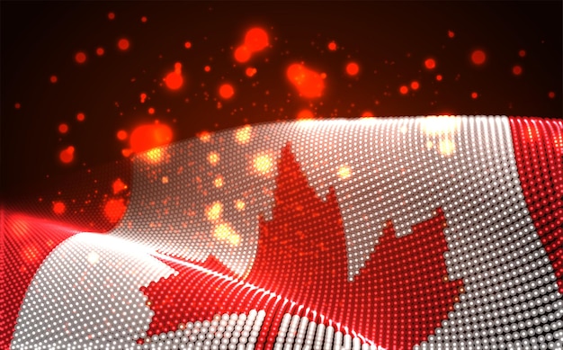 Plik wektorowy wektor jasne świecące flaga kraju streszczenie kropki kanada