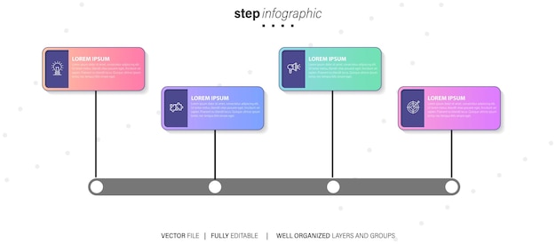 Wektor kolorowe elementy projektowania infografiki biznesowej wektor