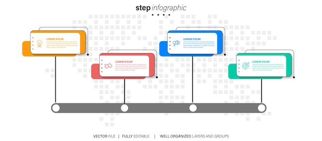Wektor kolorowe elementy projektowania infografiki biznesowej wektor