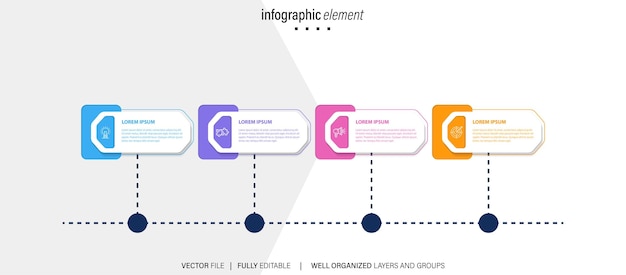 Wektor kolorowe elementy projektowania infografiki biznesowej wektor