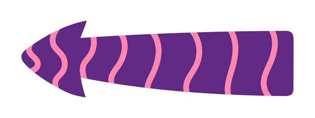 Plik wektorowy wektor kolorowy kreskówka zabawny różowy i fioletowy strzałka wskaźnik z liniami w modnym stylu teksturowana strzałka do prezentacji i projektów infograficznych streszczenie zabawny dynamiczny znak strzałki w paski