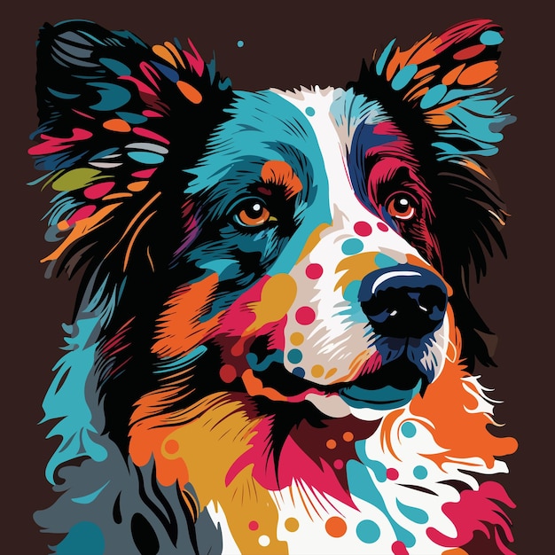 Wektor kolorowy pies stylu pop-artu