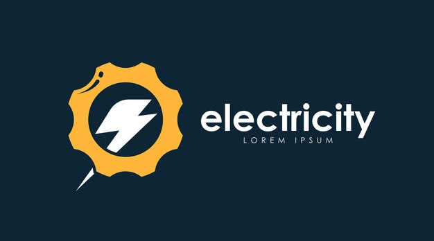 Wektor Koncepcja Projektowania Logo Energii Elektrycznej. Elektroniczny Szablon Logo Wektor.