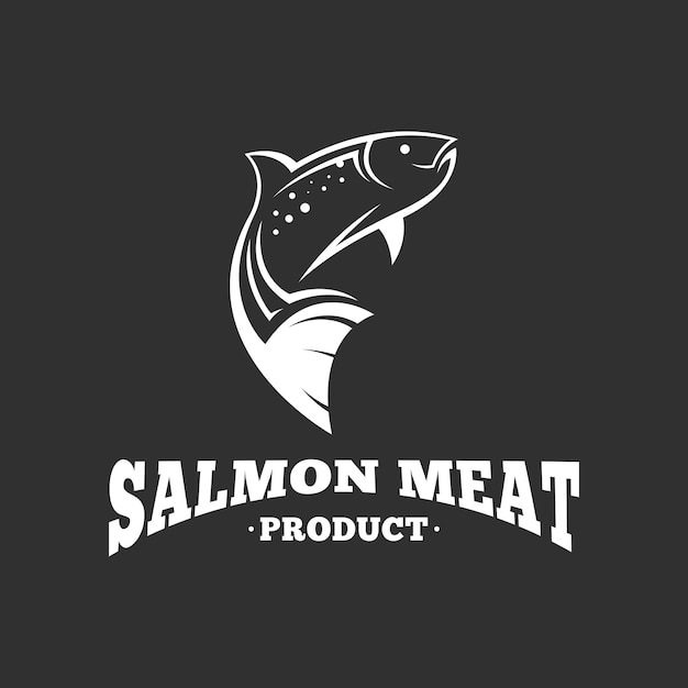Wektor Koncepcyjny Projektu Logo Ryby łososia