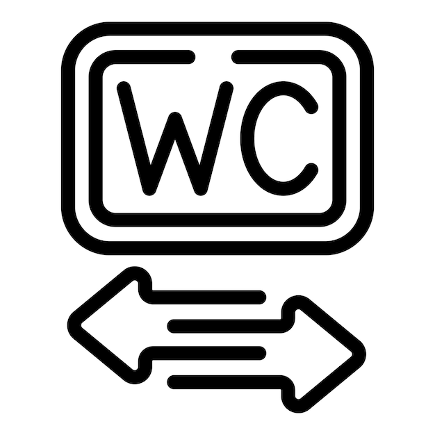 Wektor konspektu ikony kierunku WC Publiczna toaleta Pokój żeński