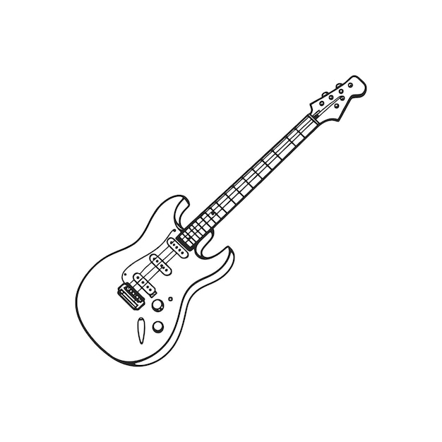 Wektor konturów gitar elektrycznych do malowania stron i projektów projektowych