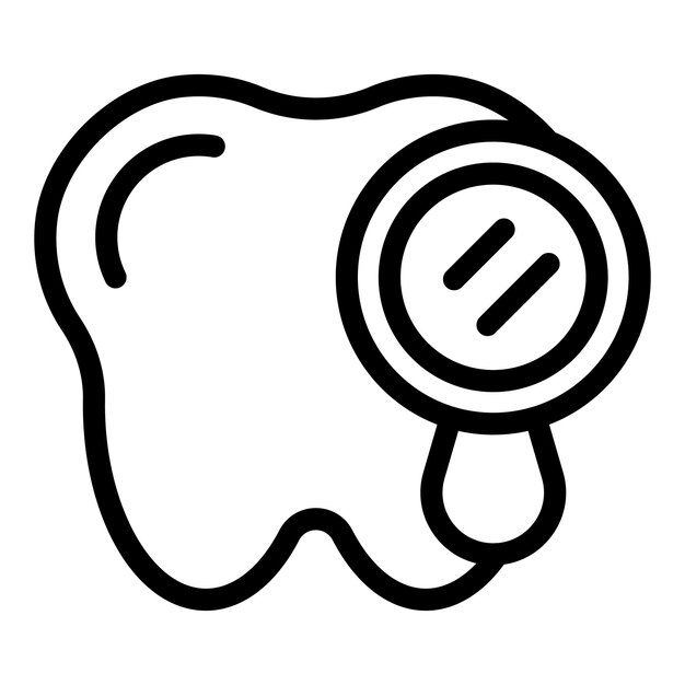 Plik wektorowy wektor konturowy ikony badania dentystycznego diagnoza zęba