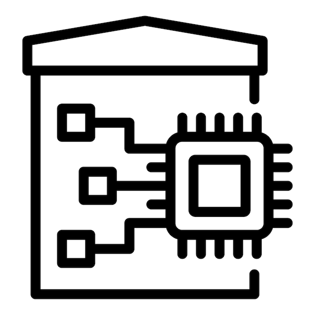 Plik wektorowy wektor konturowy ikony integracji inteligentnego domu inteligentny system domu