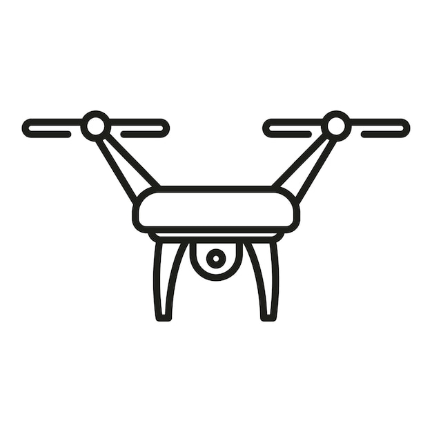Wektor konturowy ikony mapy dronów Widok lądu z powietrza Zdalny inteligentny cyfrowy