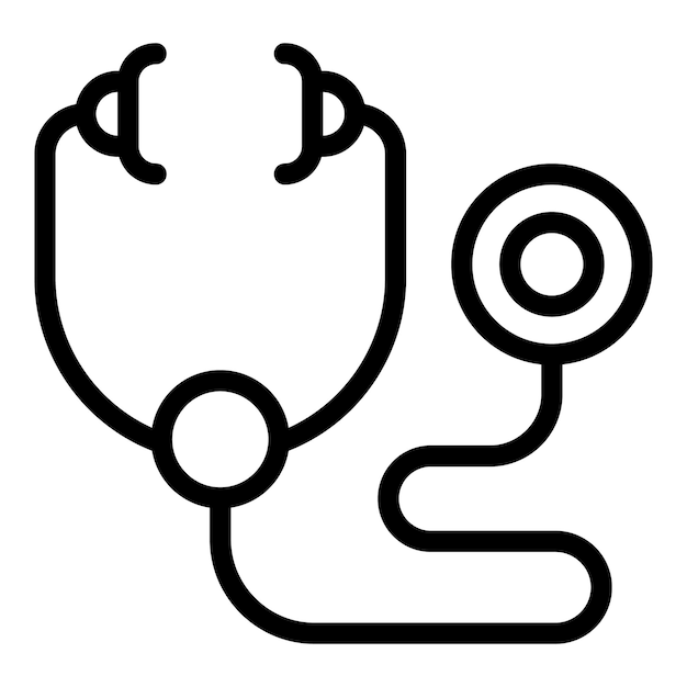 Plik wektorowy wektor konturowy ikony stetoskopu lekarza sprzęt pierwszej pomocy