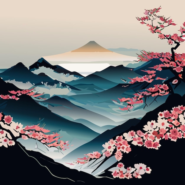 Plik wektorowy wektor krajobrazu japońskiego