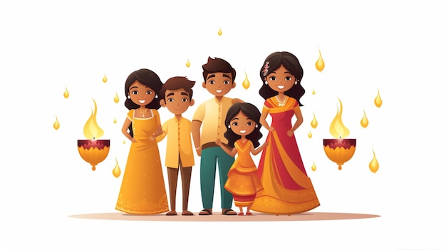 Wektor Kreskówek Diwali