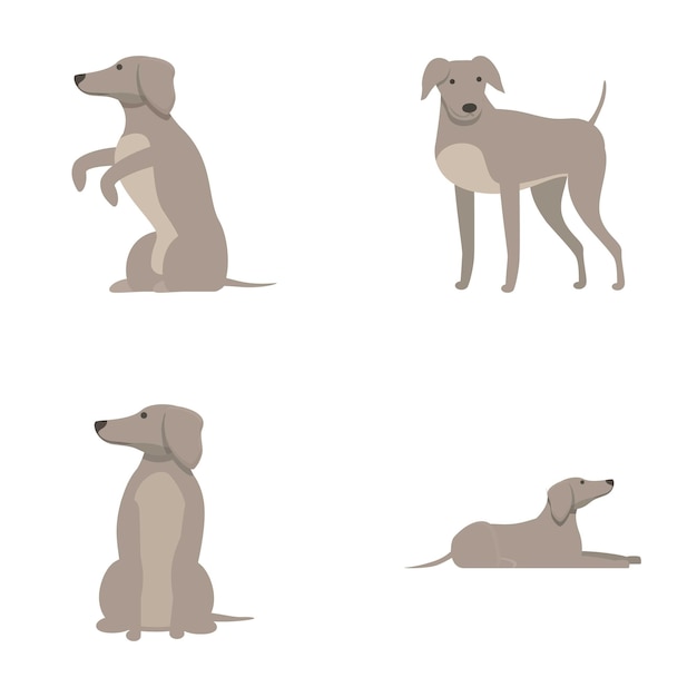 Wektor kreskówek z ikonami Greyhound Słodki angielski greyhound