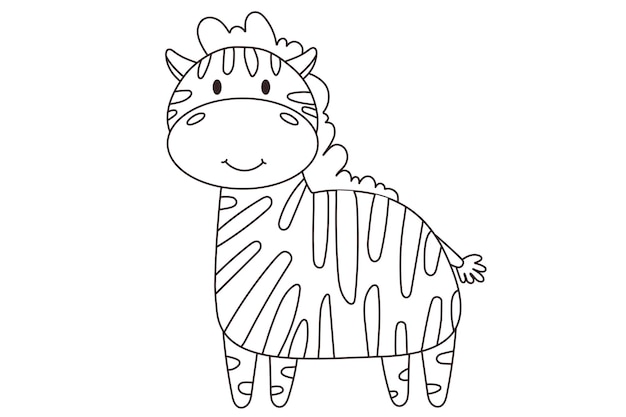 Wektor Kreskówka Doodle Zebra Afryki Zwierząt Zabawny Rodzaju żyrafa Zabawny ładny Zebra Urocze Małe Afrykańskie Zwierzę Do Drukowania Mody Dla Dzieci Nosić Przedszkola Plakat Zaproszenie Projekt Karty Z Pozdrowieniami